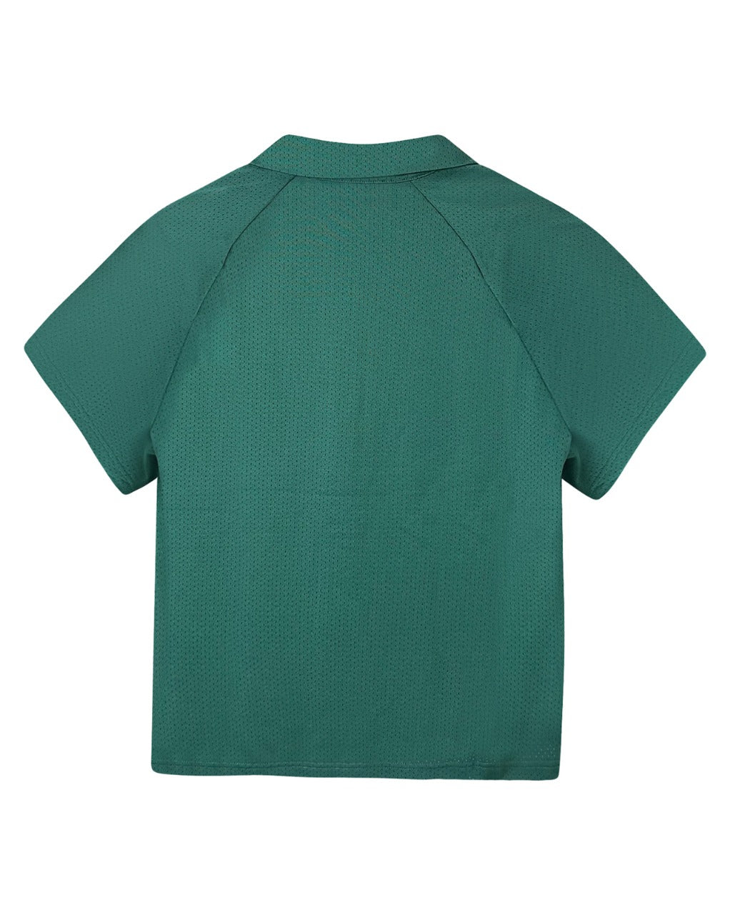 GREEN RAGLAN CUT MESH POCKET TEE