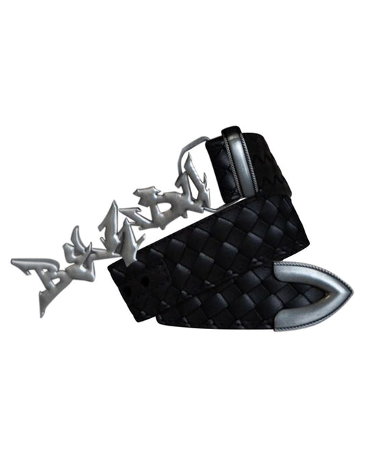 BLACK GRAFFITI WOVEN BELT