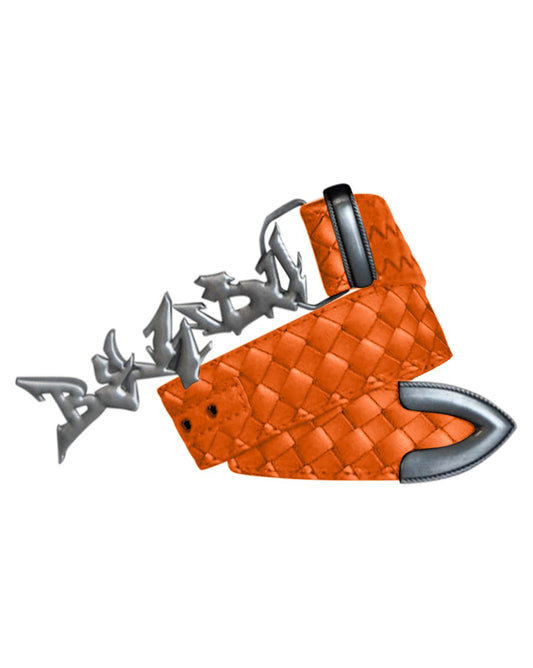 ORANGE GRAFFITI WOVEN BELT
