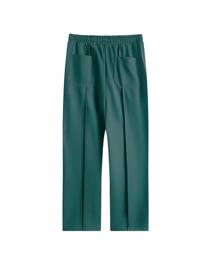 GREEN DOUBLE PLEATED MESH PANTS