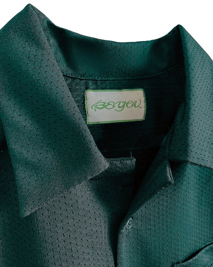 GREEN RAGLAN CUT MESH POCKET TEE