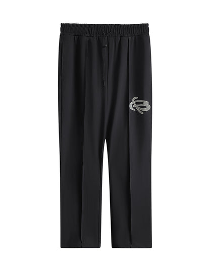 BLACK DOUBLE PLEATED MESH PANTS